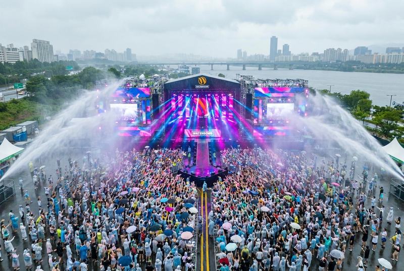 Festival Waterbomb en Seúl, ilustración de kankeando